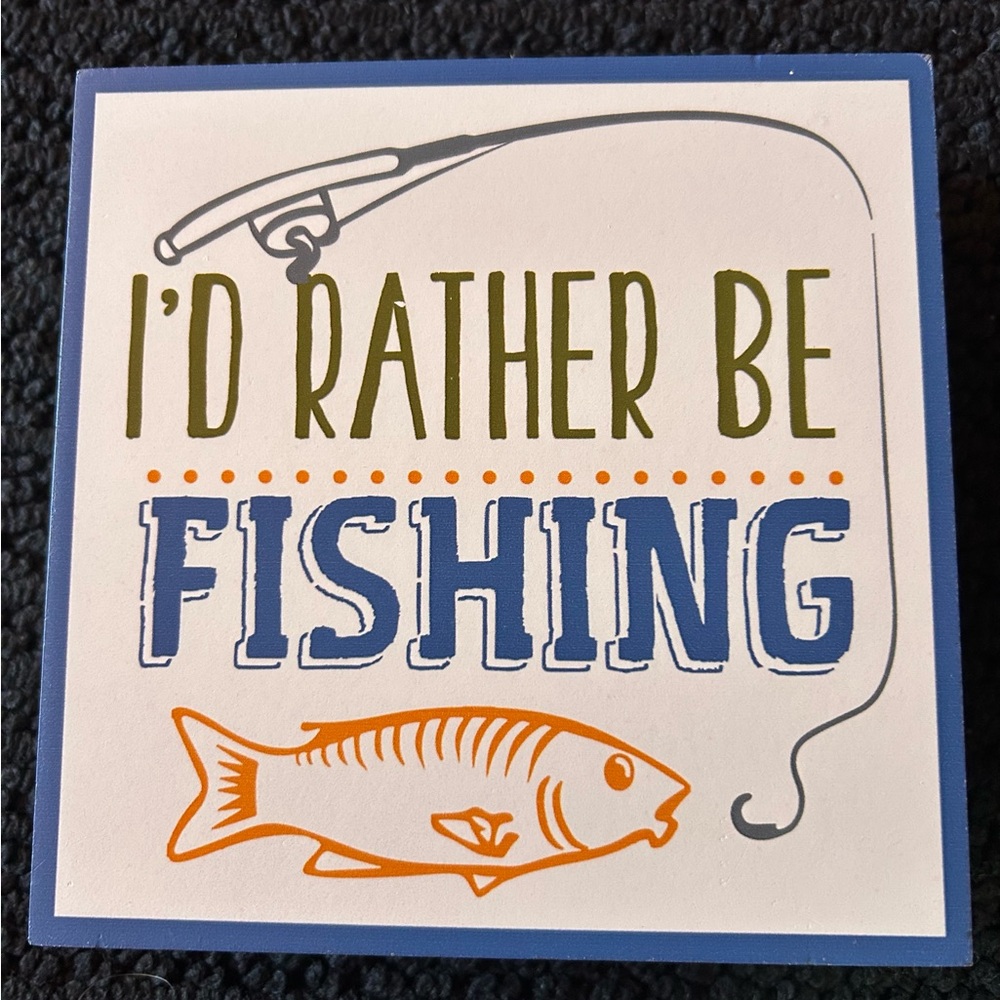 Fishing 🎣 Themed Decorative Sign - Blue, Orange, Green